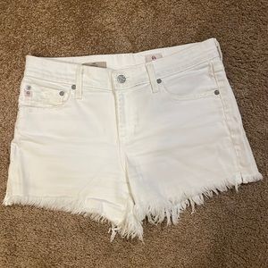 White AG Adriano Goldschmed cut off Jean shorts